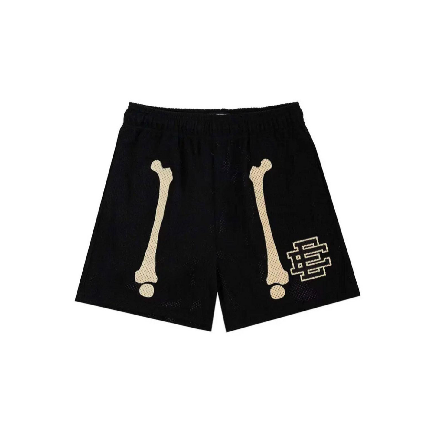 Ericc Emanuel EE Basic Mesh Basketball Shorts, Black Bone Graphic Shorts