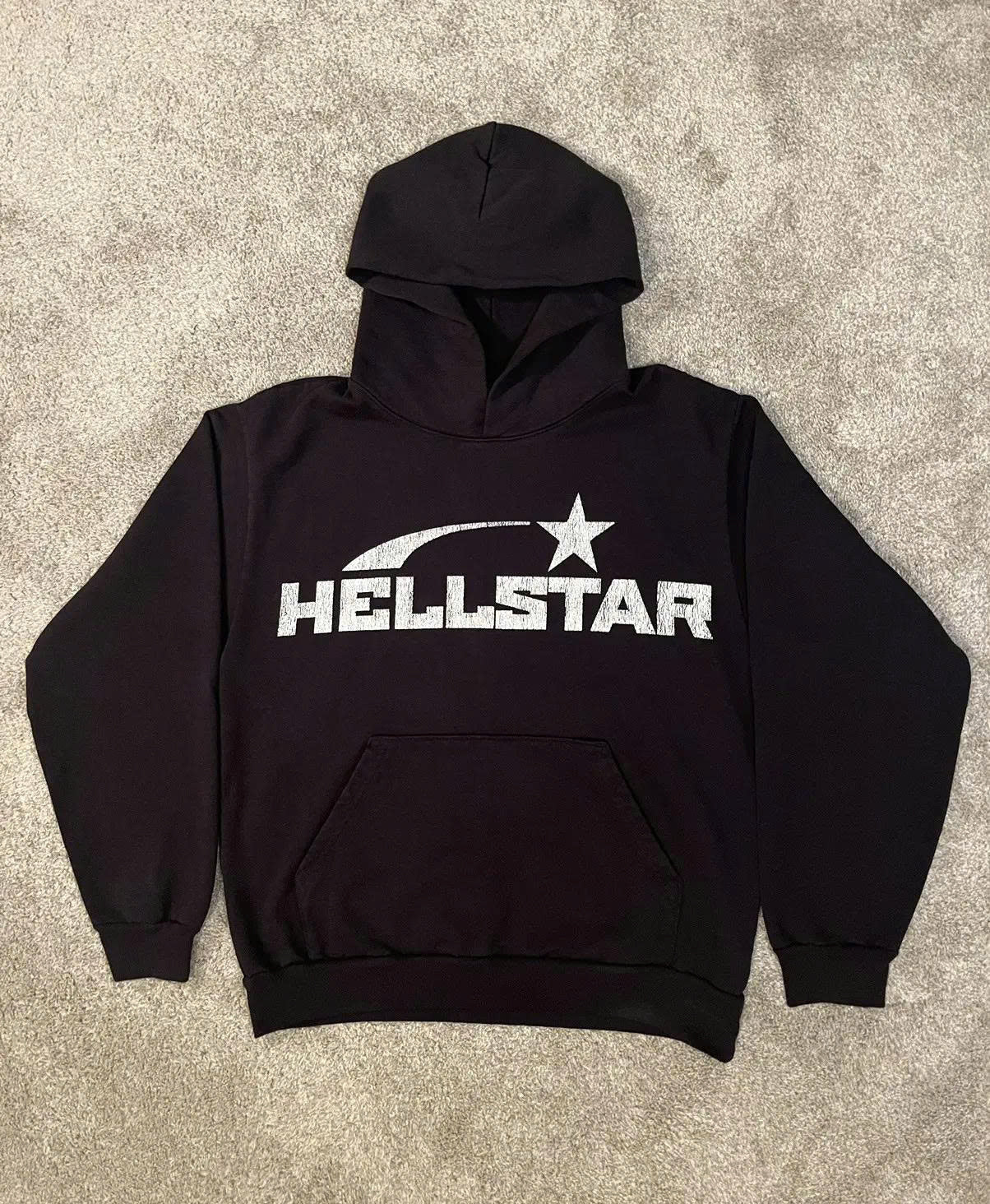 Hellstar Basic Logo Hoodie Washed Black