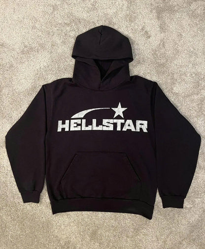 Hellstar Basic Logo Hoodie Washed Black